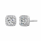 FANCIME 2CTTW Moissanite Square 14K Solid White Gold Stud Earrings Main