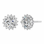 FANCIME 2.2CTTW Moissanite Flower 14K White Gold Stud Earrings Main