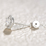 FANCIME Halo Setting Moissanite 14K Solid White Gold Stud Earrings Show