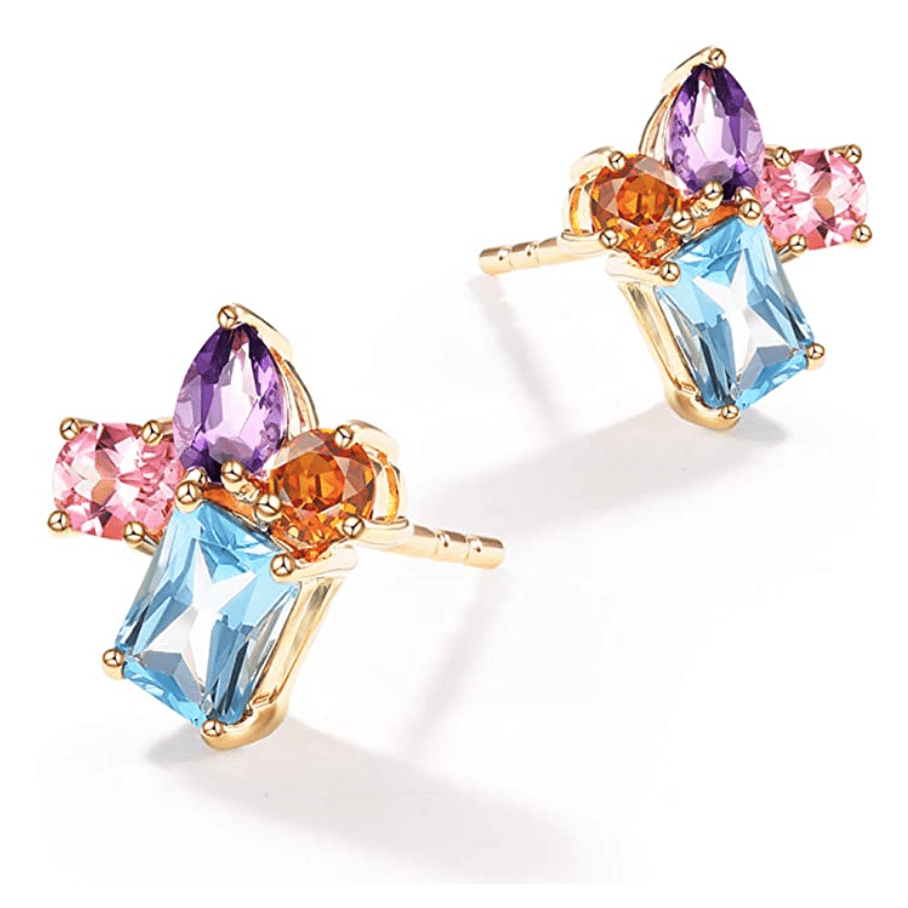 Pear shape emerald cut color birthstone jewelry gift