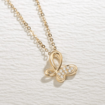 FANCIME "Valerie" Infinity Butterfly 18K Yellow Gold Necklace Detail