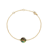 Bracelet en or jaune massif 14K avec pierre précieuse en perle FANCIME