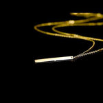 FANCIME Minimalist Bar Vertical Drop 14K Yellow Gold Necklace Video