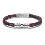 FANCIME DESTINATION Mens Leather Sterling Silver Bracelet  Main