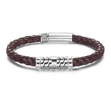 FANCIME DESTINATION Mens Leather Sterling Silver Bracelet  Main