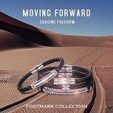 FANCIME DESTINATION Mens Leather Sterling Silver Bracelet  Poster