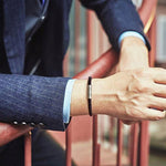 FANCIME DESTINATION Mens Leather Sterling Silver Bracelet  Model