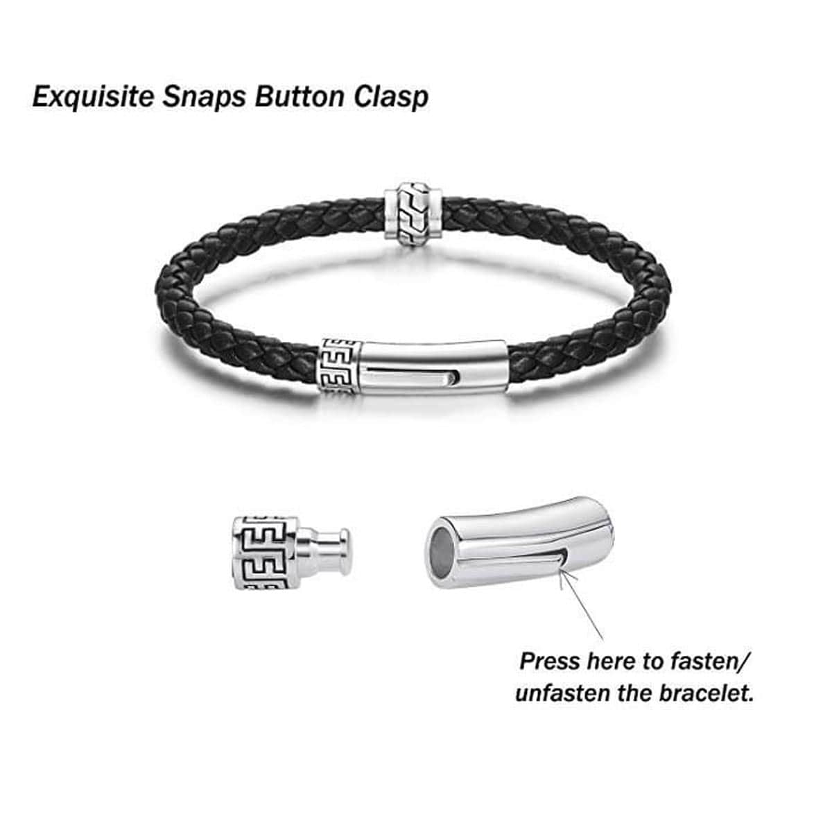 FANCIME PATH Mens Leather Sterling Silver Bracelet Show
