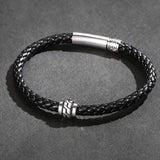 FANCIME PATH Mens Leather Sterling Silver Bracelet Show